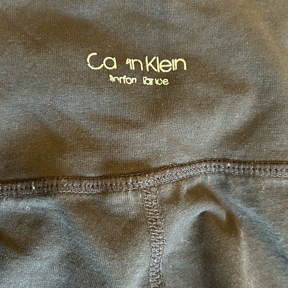 CALVIN KLIEN PERFORMANCE STRETCH BLACK WHITE LOGO LEGGINGS, SIZE XS - Picture 4 of 5